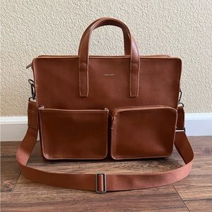 SOREN VEGAN BRIEFCASE - VINTAGE, Unisex, Brown vegan leather
